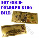 Gold Color Toy Bill $100